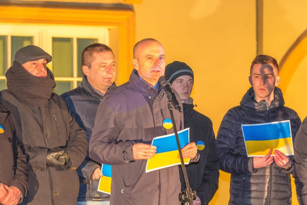 Darłowskie władze na wiecu solidarności z Ukrainą