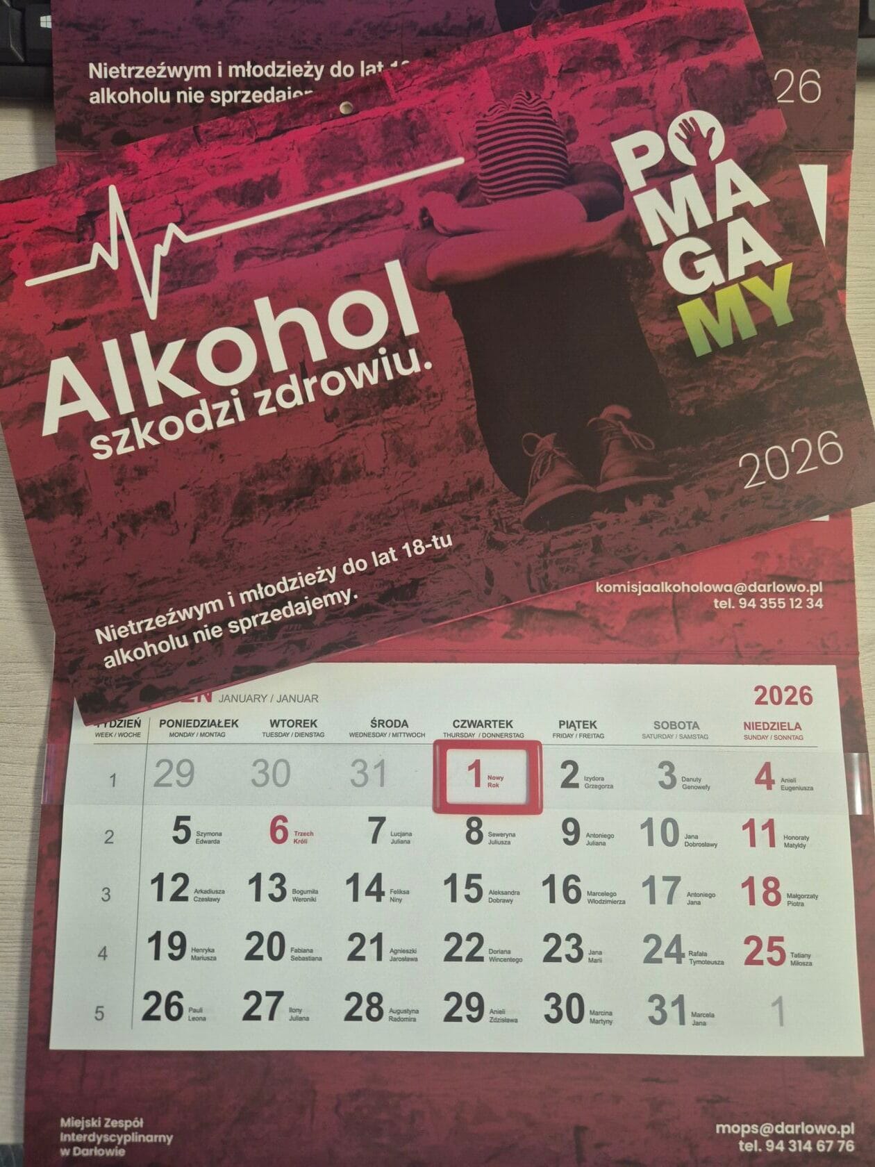 Informacja „Alkohol szkodzi zdrowiu” w punktach sprzedaży alkoholu na terenie Darłowa