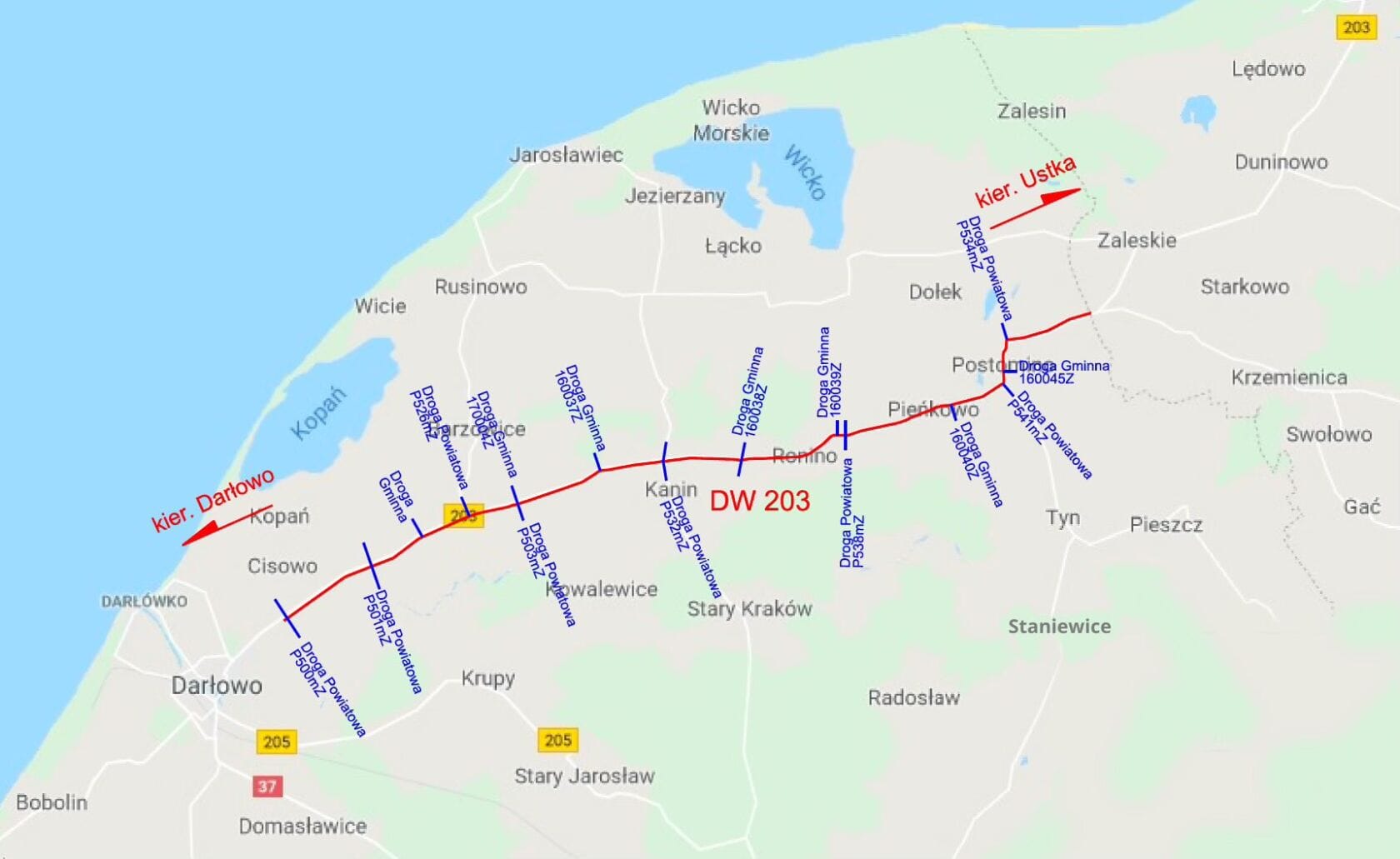 499701102_1103369661816757_4470483890476684052_n Mapa drogi wojewódzkiej DW203 w Polsce