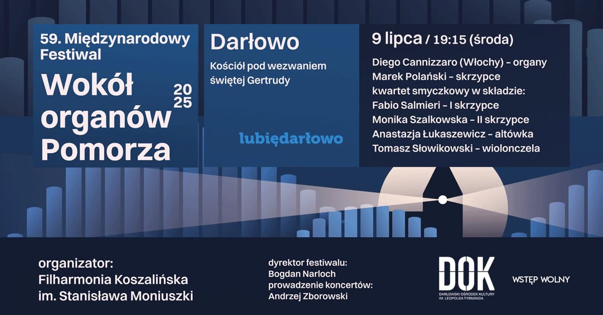 Plakat 59. Międzynarodowego Festiwalu Wokół Organów Pomorza