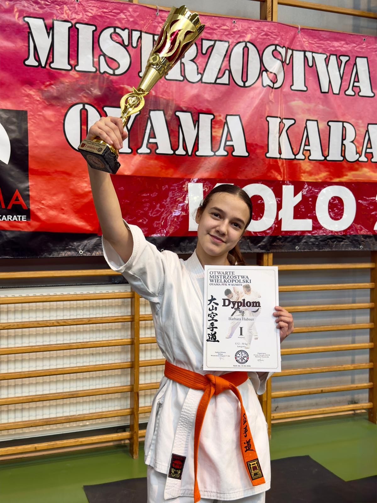 Basia Hübner najlepsza w otwartych mistrzostwach wielkopolski Oyama PFK w kumite