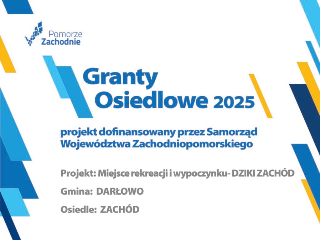 Plakat projektu Granty Osiedlowe 2025 w Pomorzu Zachodnim
