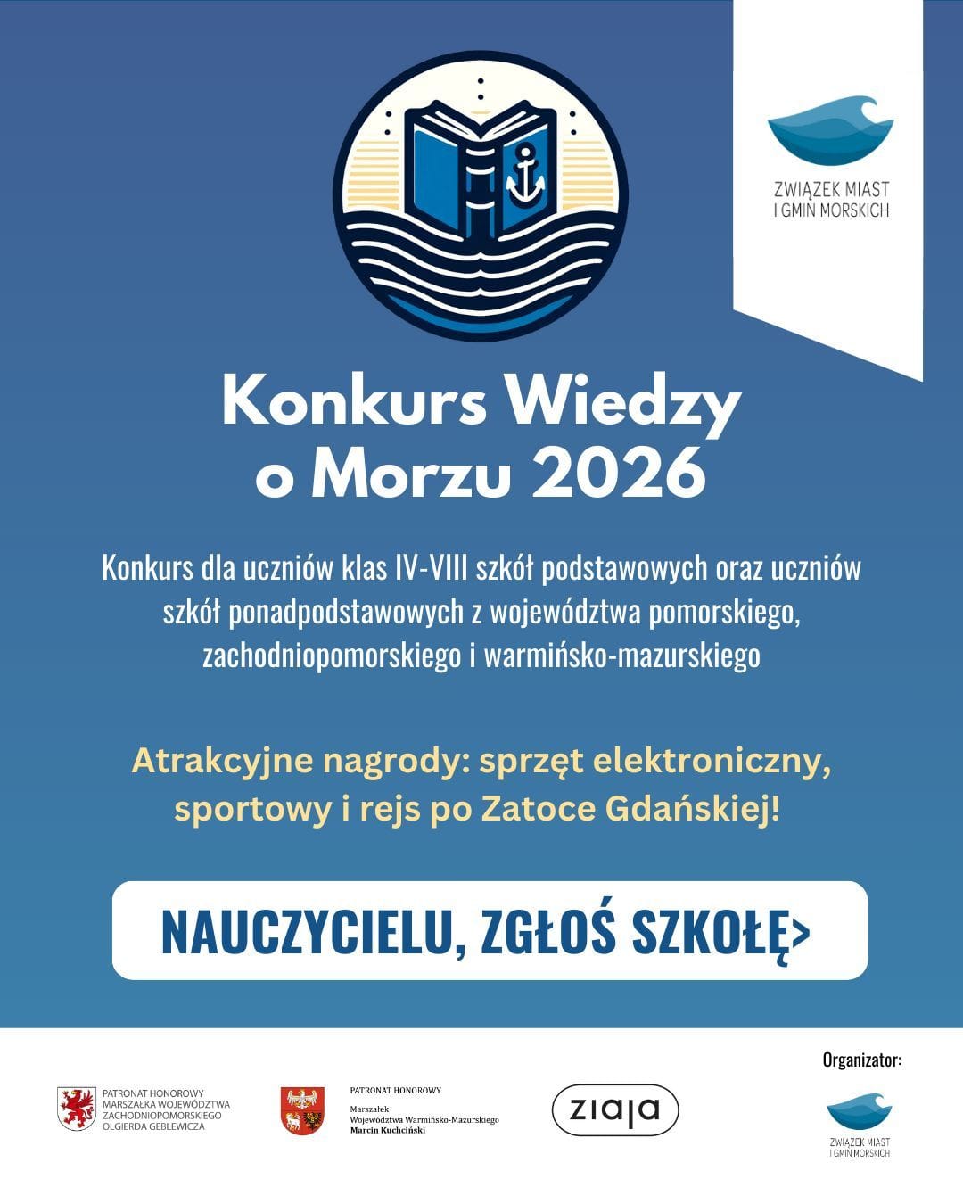 Weź udział w “Konkursie Wiedzy o Morzu 2026”! Wyjątkowa inicjatywa edukacyjna dla młodzieży!