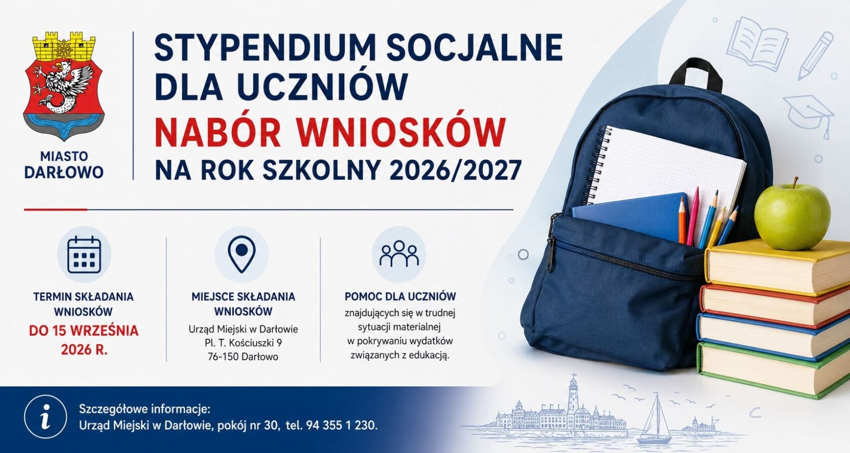 Stypendium socjalne dla uczniów – nabór wniosków na rok szkolny 2026/2027