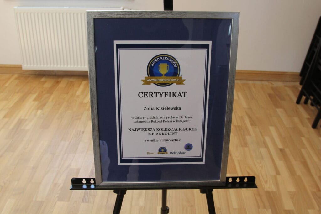 Certyfikat rekordu Polski dla Zofii Kisielewskiej